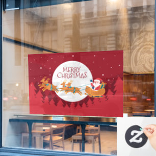 Frohe Weihnachten Weihnachten und Sleigh Fensteraufkleber