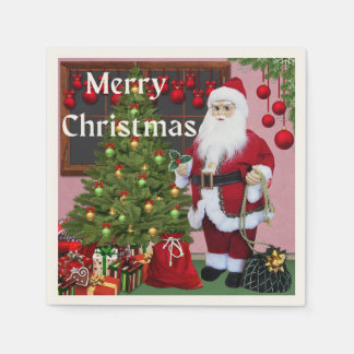 Frohe Weihnachten Weihnachten und Weihnachtsbaum Serviette