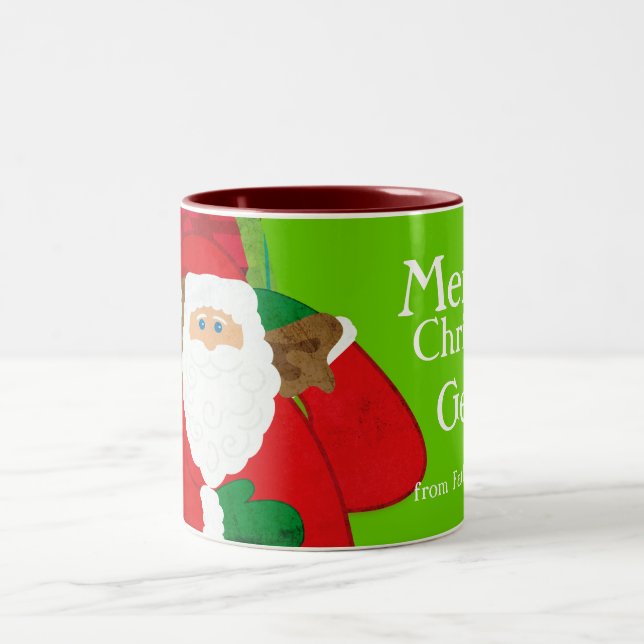 Frohe Weihnachten Weihnachten Weihnachten / Grün S Zweifarbige Tasse (Mittel)