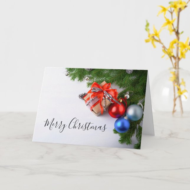 Frohe Weihnachten Weihnachten Weihnachten Ornament Karte (Gelbe Blume)