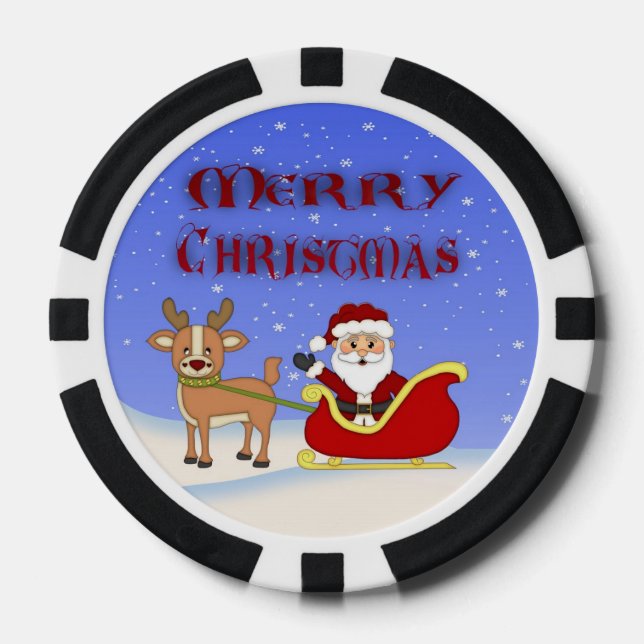 Frohe Weihnachten Weihnachten Weihnachten Poker Ch Pokerchips (Vorderseite)
