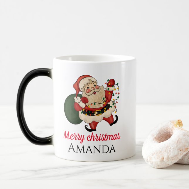 Frohe Weihnachten Weihnachten Weihnachten und Gesc Verwandlungstasse (Mit Donut)
