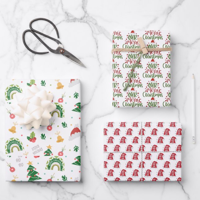 Frohe Weihnachten Weihnachten Weihnachten Weihnach Geschenkpapier Set (Vorderseite)