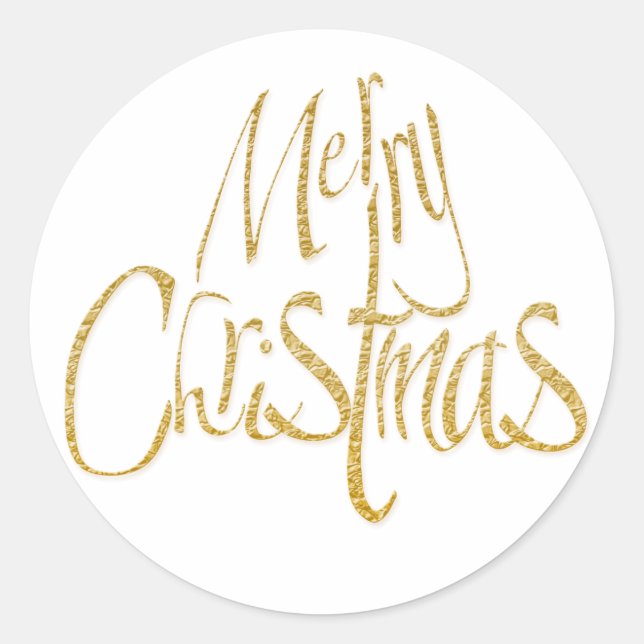 Frohe Weihnachten Weihnachten Weihnachtsgold Runder Aufkleber (Vorderseite)