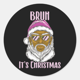 Frohe Weihnachten Weihnachten Weihnachtsmann für B Runder Aufkleber