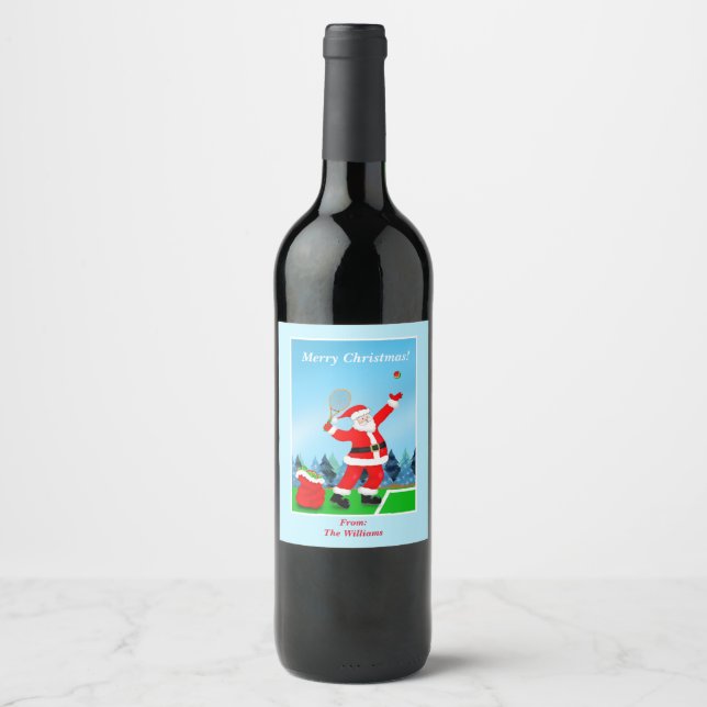 Frohe Weihnachten Weihnachten Weinetikett (Vorderseite)