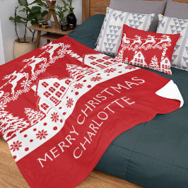 Frohe Weihnachten Weihnachten Winter Schneeflocken Sherpadecke