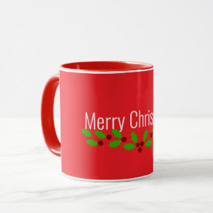 Frohe Weihnachten, weihnachtlich rot, Tasse
