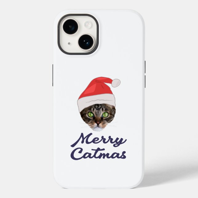 Frohe Weihnachten, Weihnachts-Katze Weihnachtsmann Case-Mate iPhone 14 Hülle (Rückseite)