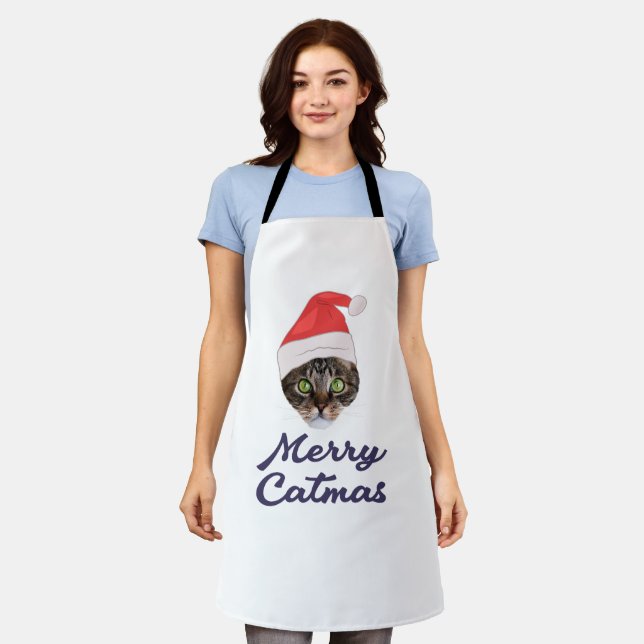 Frohe Weihnachten, Weihnachts-Katze Weihnachtsmann Schürze (Getragen)