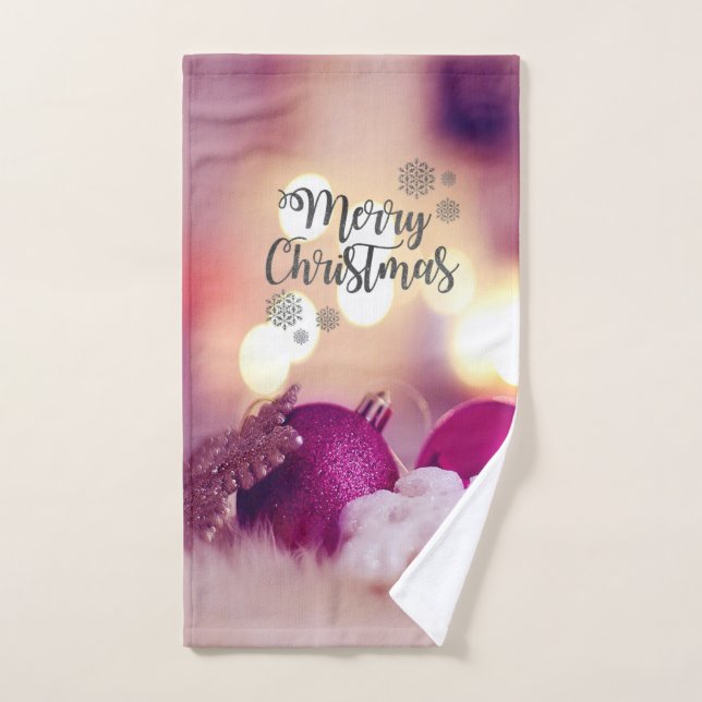 Frohe Weihnachten, Weihnachts-Ornamente Balls Badhandtuch Set (Handtuch)
