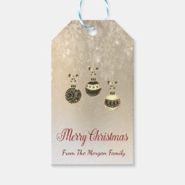 Frohe Weihnachten, Weihnachtsbälle, Schneeflocken Geschenkanhänger