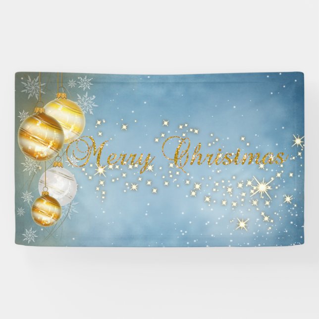 Frohe Weihnachten, Weihnachtsbälle, Sparkle Banner (Horizontal)