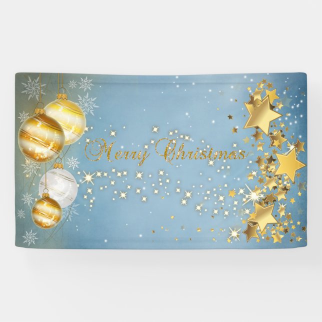 Frohe Weihnachten, Weihnachtsbälle, Sterne, Sparkl Banner (Horizontal)