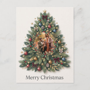 "Frohe Weihnachten" Weihnachtsbaum-Fotodesign Postkarte