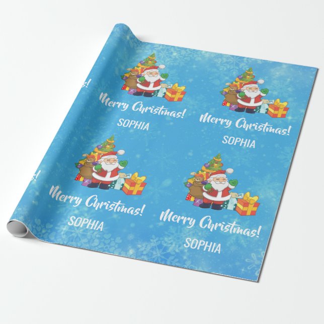 Frohe Weihnachten Weihnachtsbaum Geschenke Persona Geschenkpapier (Ungerollt)