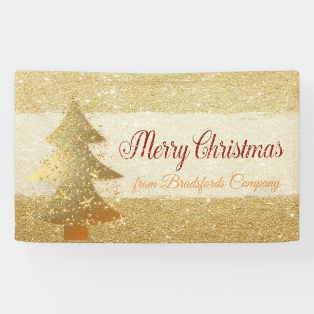 Frohe Weihnachten, Weihnachtsbaum, Glitterie Banner (Horizontal)