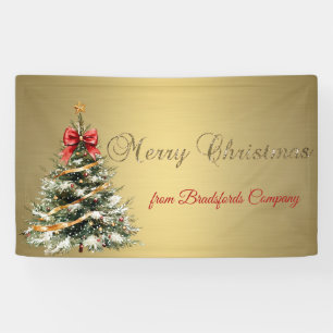 Frohe Weihnachten, Weihnachtsbaum, Gold Banner