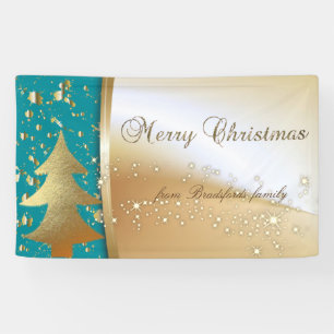 Frohe Weihnachten , Weihnachtsbaum , Imitate Gold Banner
