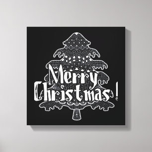 Frohe Weihnachten, Weihnachtsbaum Klassiker Leinwanddruck