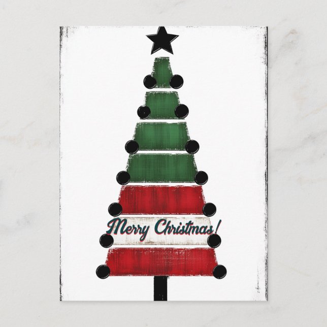 Frohe Weihnachten, Weihnachtsbaum Postkarte (Vorderseite)