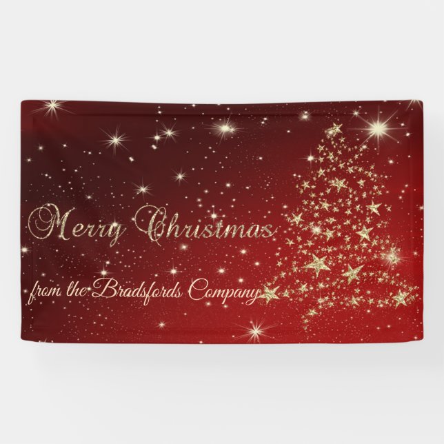 Frohe Weihnachten, Weihnachtsbaum, Rot, Firma Banner (Horizontal)