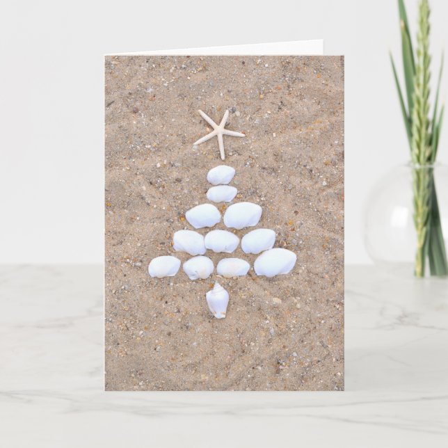 Frohe Weihnachten - Weihnachtsbaum Sand Karte (Vorderseite)