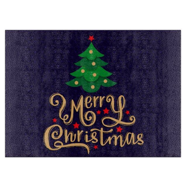 Frohe Weihnachten Weihnachtsbaum  Schneidebrett (Vorderseite)