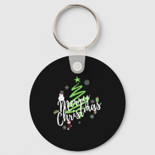 Frohe Weihnachten, Weihnachtsbaum, Weihnachtsschne Schlüsselanhänger