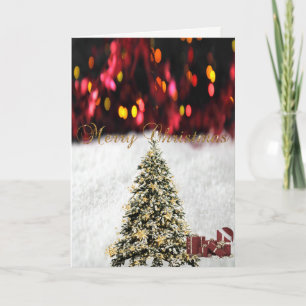 Frohe Weihnachten, Weihnachtsbäume, Geschenke Feiertagskarte
