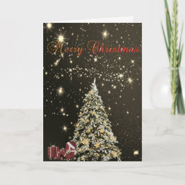 Frohe Weihnachten, Weihnachtsbäume, Geschenke Feiertagskarte