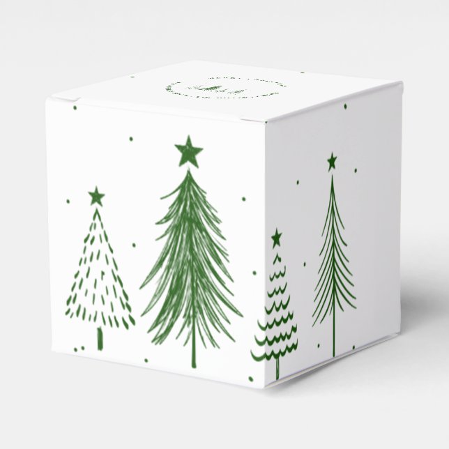 Frohe Weihnachten | Weihnachtsbaummuster Geschenkschachtel (Vorderseite)