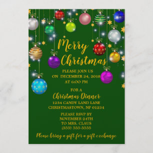 Frohe Weihnachten, Weihnachtsessen Einladung