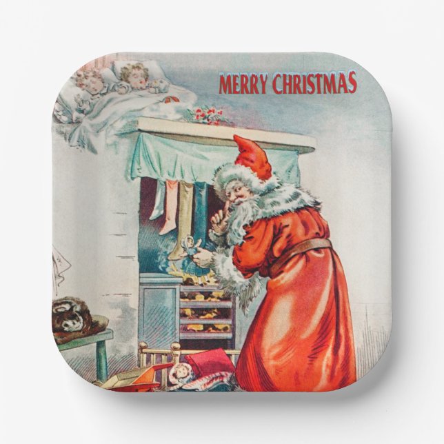 Frohe Weihnachten - Weihnachtsfeiertag Pappteller (Vorderseite)