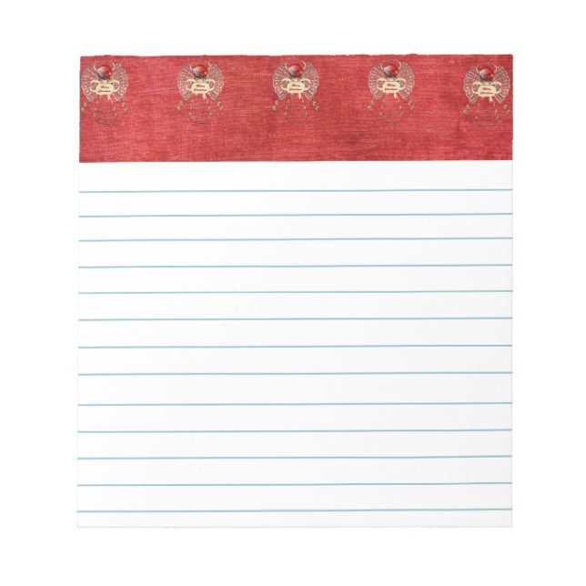 Frohe Weihnachten - Weihnachtsgel - Rot Notizblock (Vorderseite)