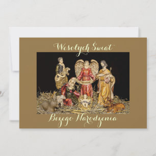 Frohe Weihnachten Weihnachtsgrußkarte auf Polnisch Ankündigung