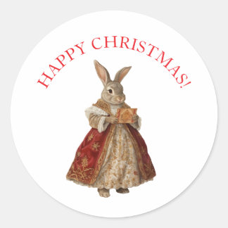 FROHE WEIHNACHTEN WEIHNACHTSHASE RUNDER AUFKLEBER