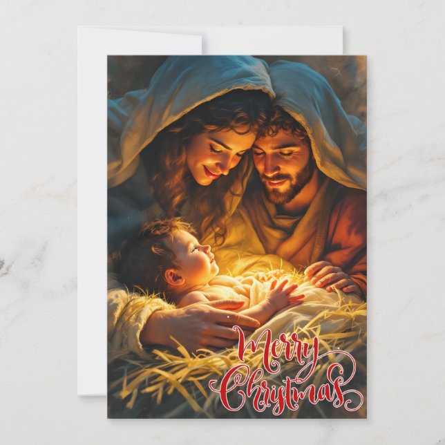 Frohe Weihnachten Weihnachtskrippe (Vorderseite)
