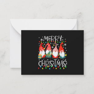Frohe Weihnachten Weihnachtslichter passender Gnom Mitteilungskarte