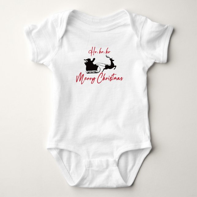 Frohe Weihnachten Weihnachtslieder und Rentier Baby Strampler (Vorderseite)