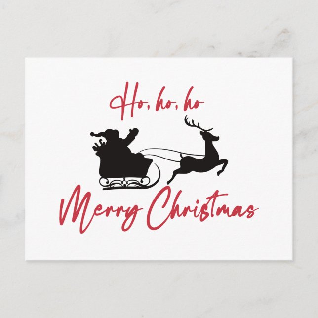 Frohe Weihnachten Weihnachtslieder und Rentier Postkarte (Vorderseite)