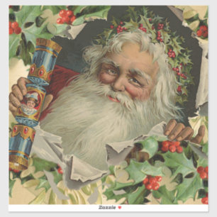 Frohe Weihnachten Weihnachtsmann Antike Klassik Aufkleber
