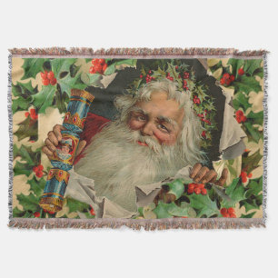 Frohe Weihnachten Weihnachtsmann Antike Klassik Decke