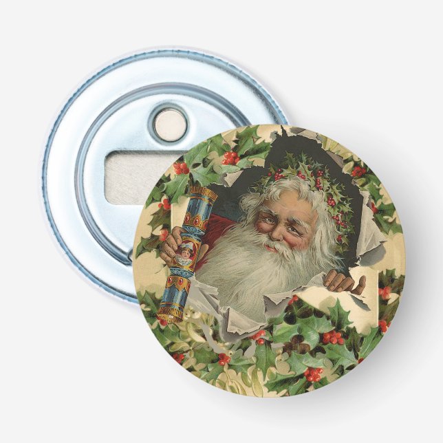 Frohe Weihnachten Weihnachtsmann Antike Klassik Flaschenöffner (Vorderseite)