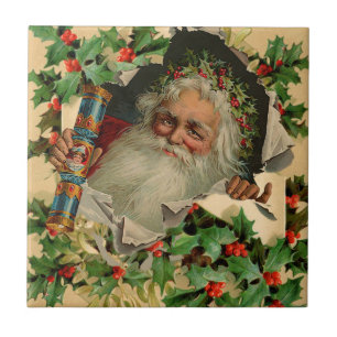 Frohe Weihnachten Weihnachtsmann Antike Klassik Fliese