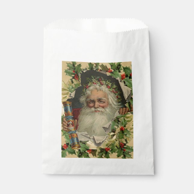 Frohe Weihnachten Weihnachtsmann Antike Klassik Geschenktütchen (Vorderseite)