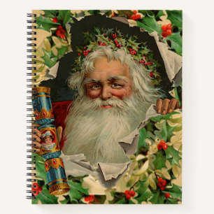 Frohe Weihnachten Weihnachtsmann Antike Klassik Notizbuch