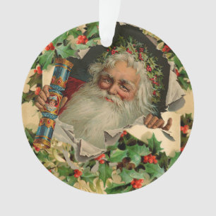 Frohe Weihnachten Weihnachtsmann Antike Klassik Ornament