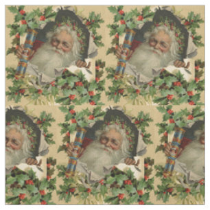 Frohe Weihnachten Weihnachtsmann Antike Klassik Stoff