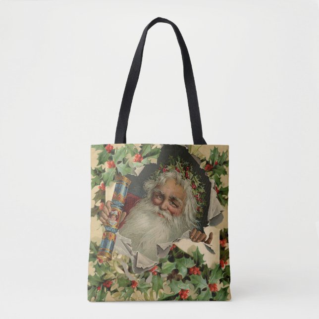 Frohe Weihnachten Weihnachtsmann Antike Klassik Tasche (Vorderseite)
